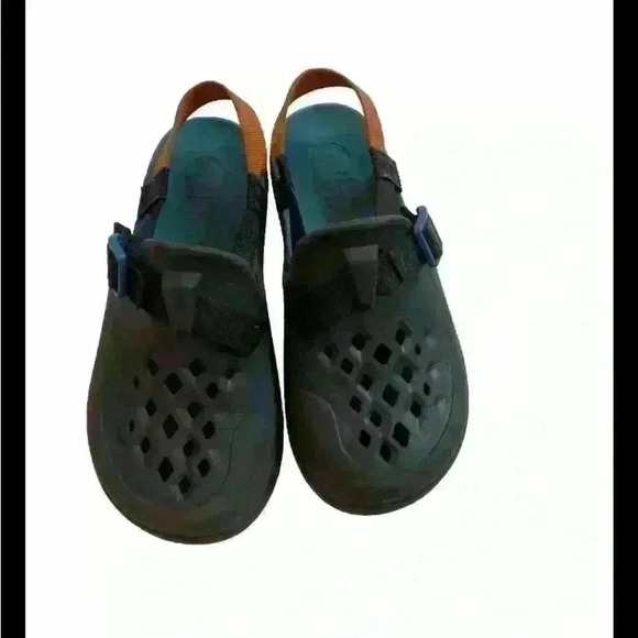 Chaco Chillos Clogs Rubber Youth 6 Black Orange Rubber Strapback - Picture 1 of 5